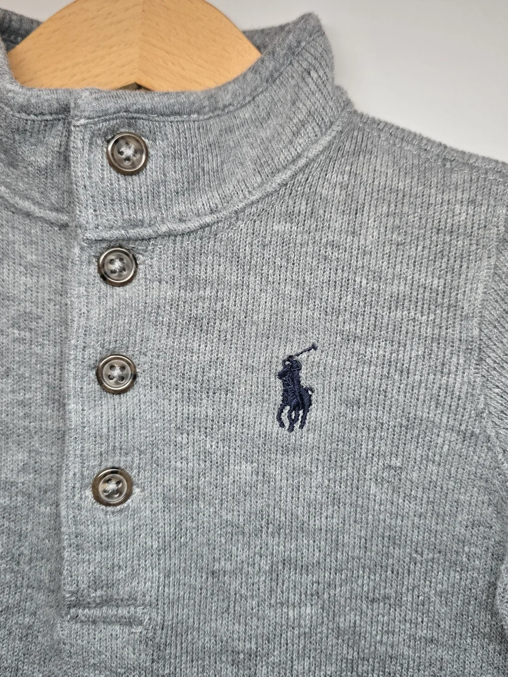 Ralph Lauren Gray Knit Baby One-Piece Romper